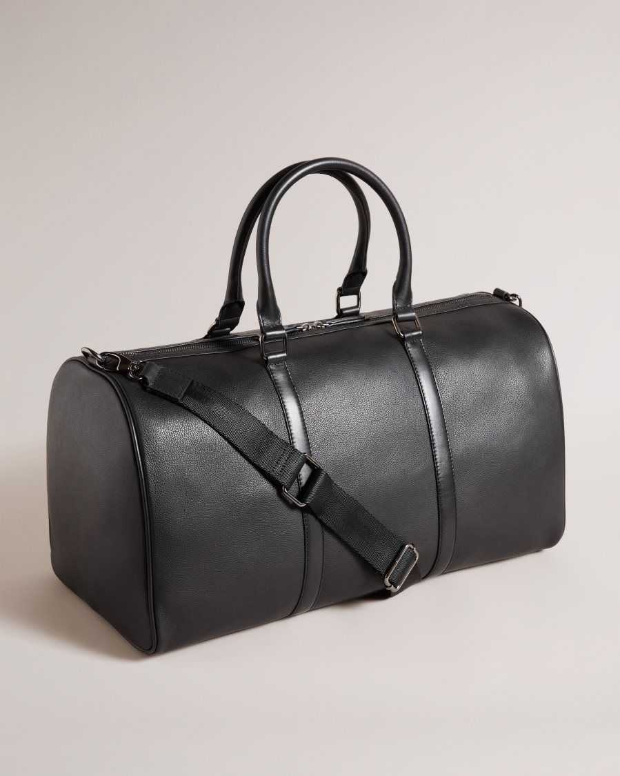 Ted Baker Canvay Textured Leather Holdall Black | 1798046-NG