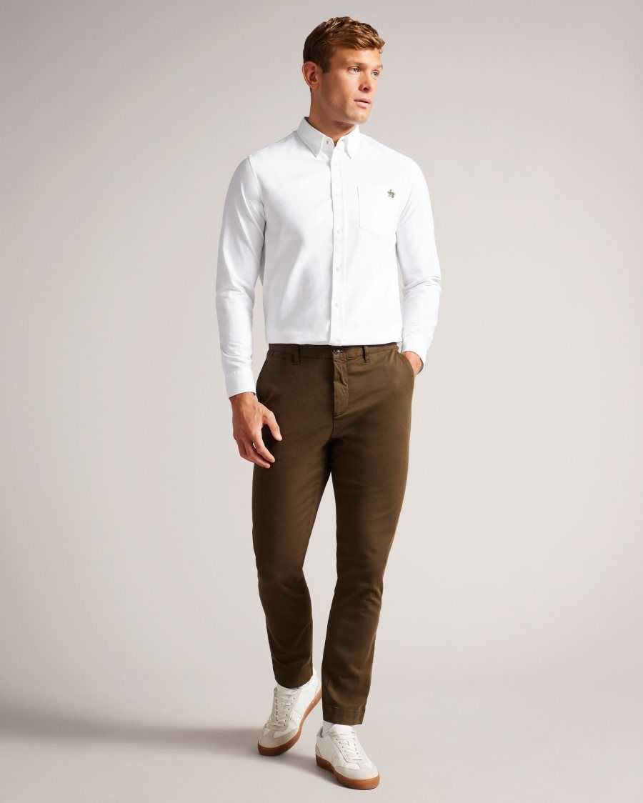 Ted Baker Caplet Long Sleeve Oxford Shirt White | 8712436-JX