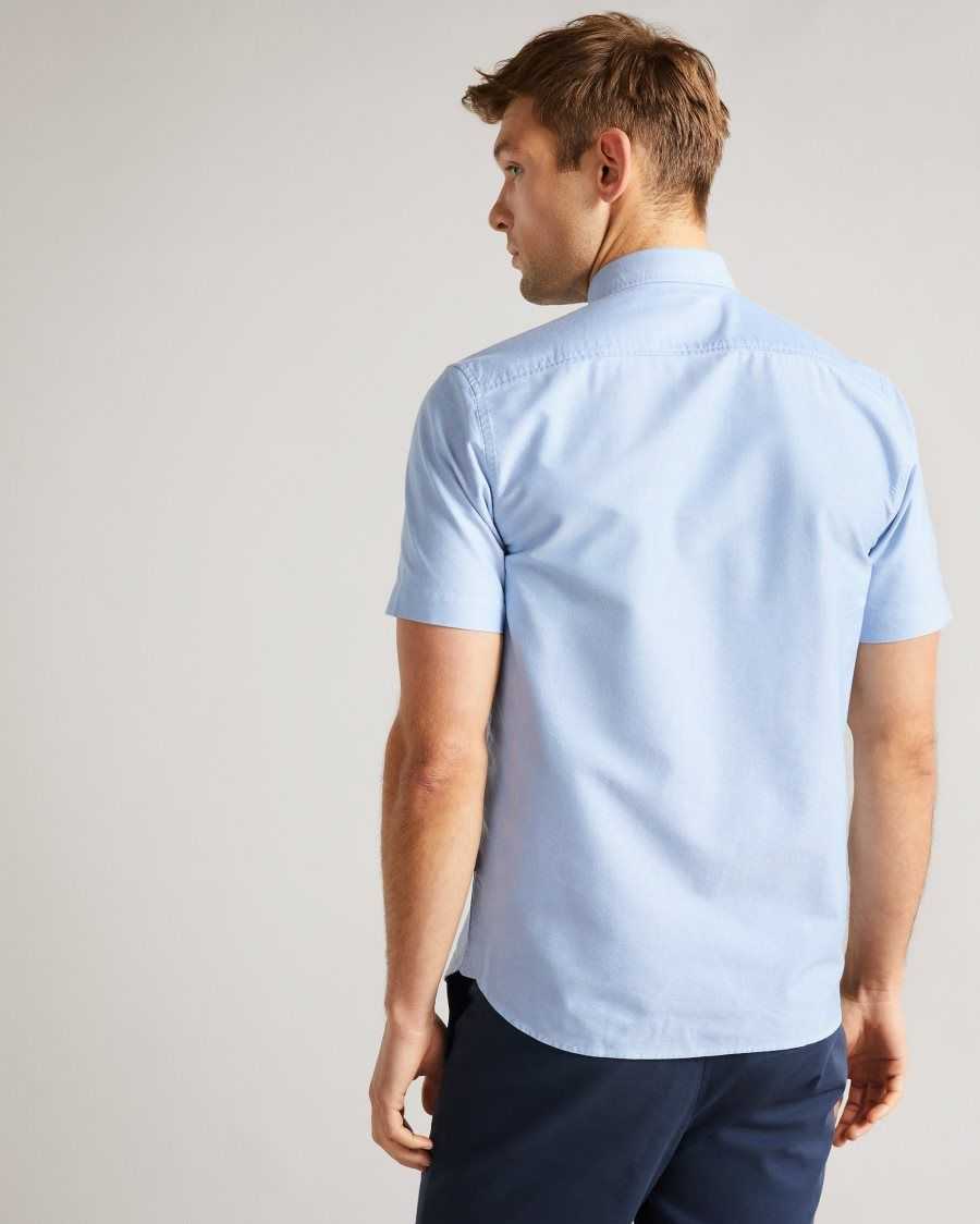 Ted Baker Capsho Short Sleeve Oxford Shirt Blue | 7125864-MC