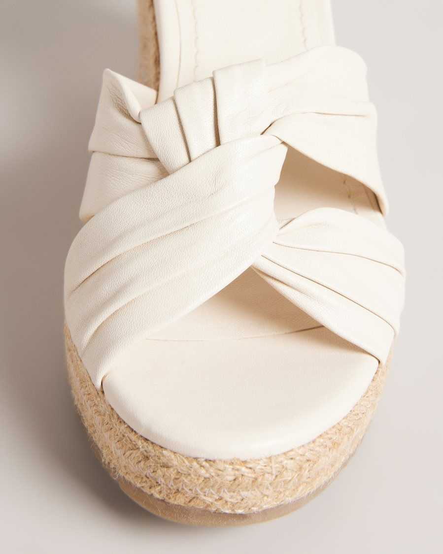 Ted Baker Carda Knotted Wedge Espadrille Sandals Ivory | 7693251-QE