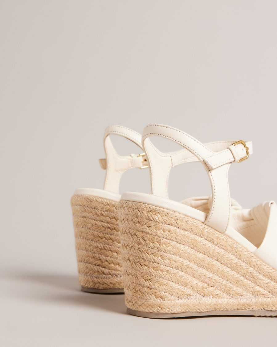 Ted Baker Carda Knotted Wedge Espadrille Sandals Ivory | 7693251-QE