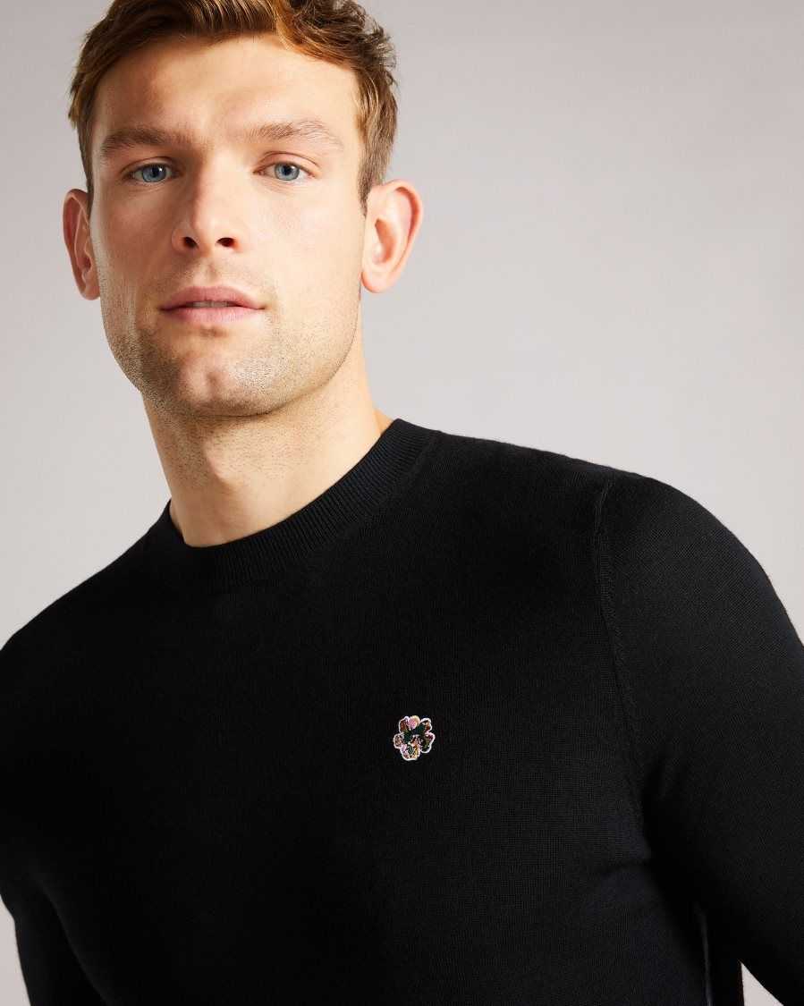 Ted Baker Cardiff Merino Wool Crew Neck Jumper Black | 6750218-PG