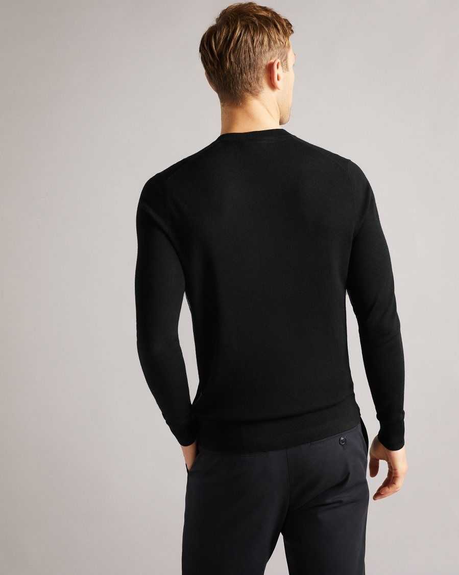 Ted Baker Cardiff Merino Wool Crew Neck Jumper Black | 6750218-PG