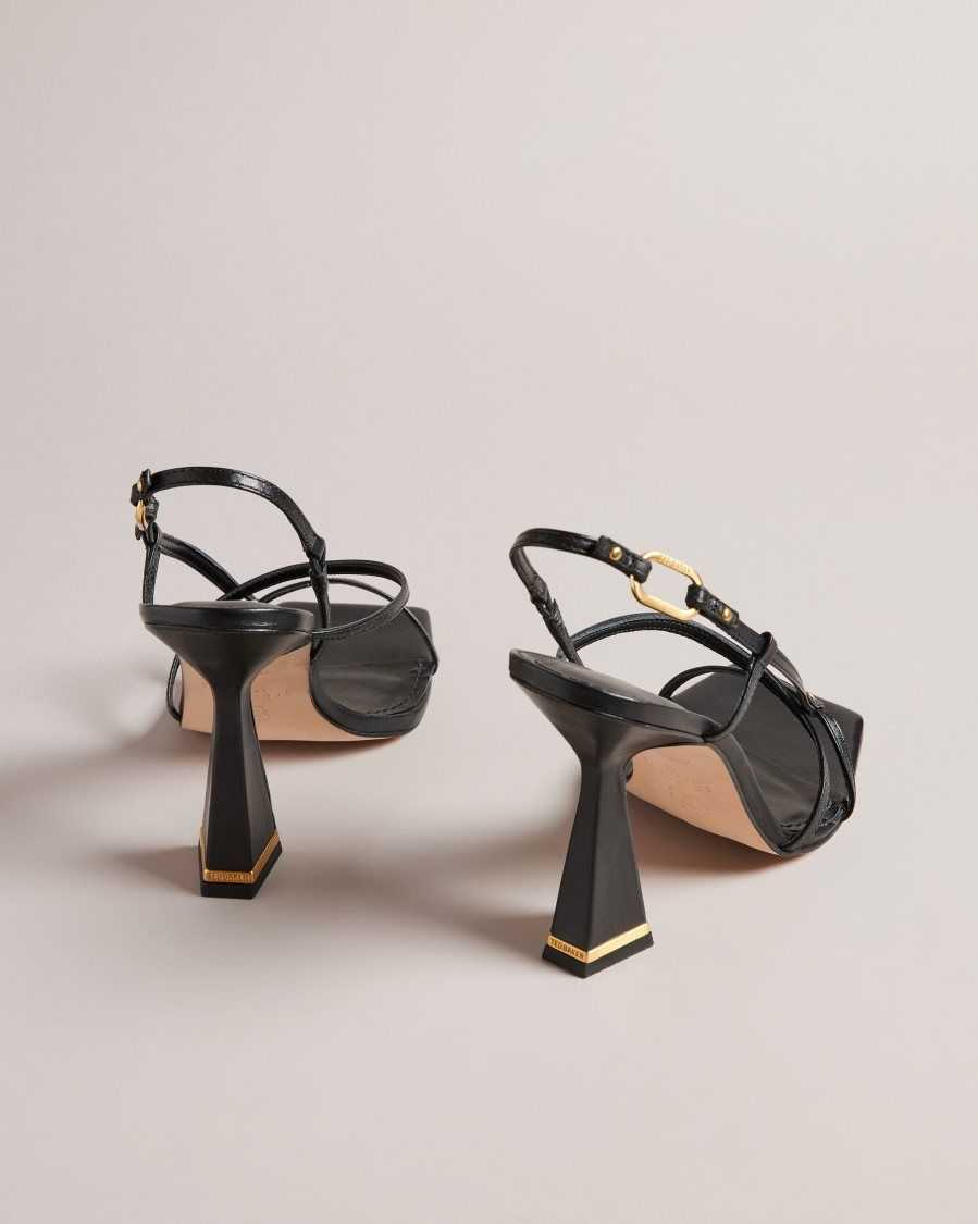 Ted Baker Cayena Strappy Geometric Heeled Sandals Black | 5730241-JC