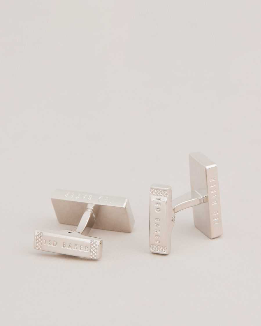 Ted Baker Checkyu House Check Cufflinks Silver Colour | 3581029-QZ