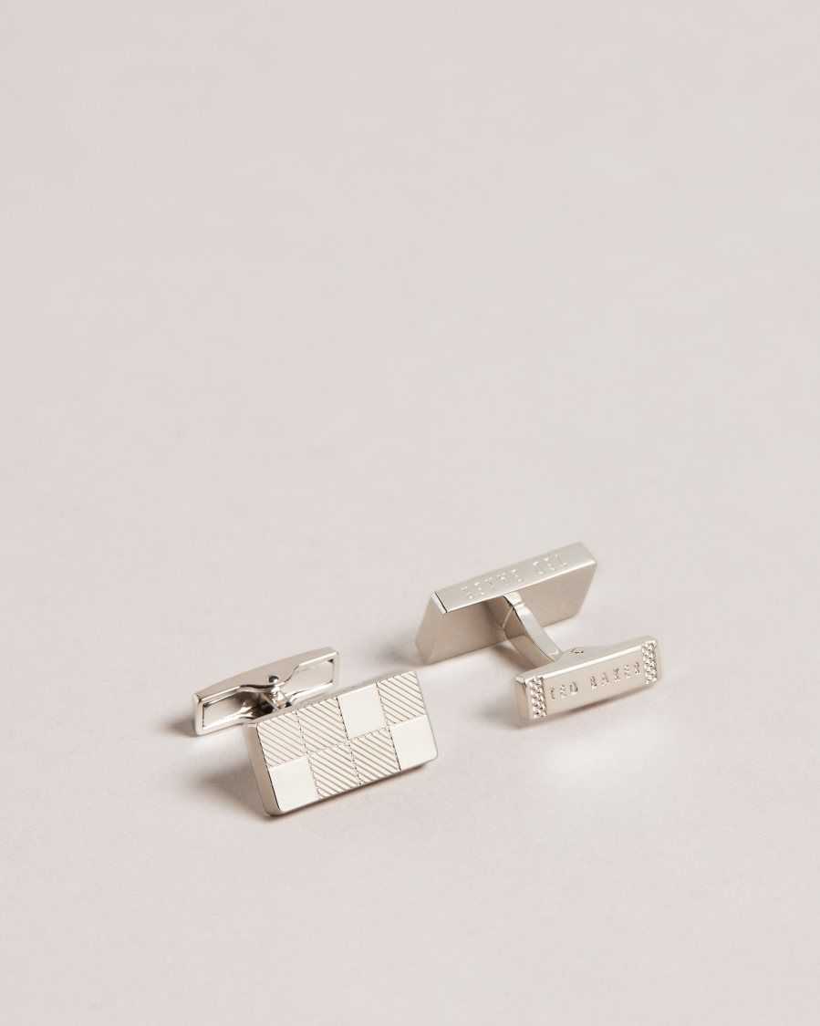 Ted Baker Checkyu House Check Cufflinks Silver Colour | 3581029-QZ