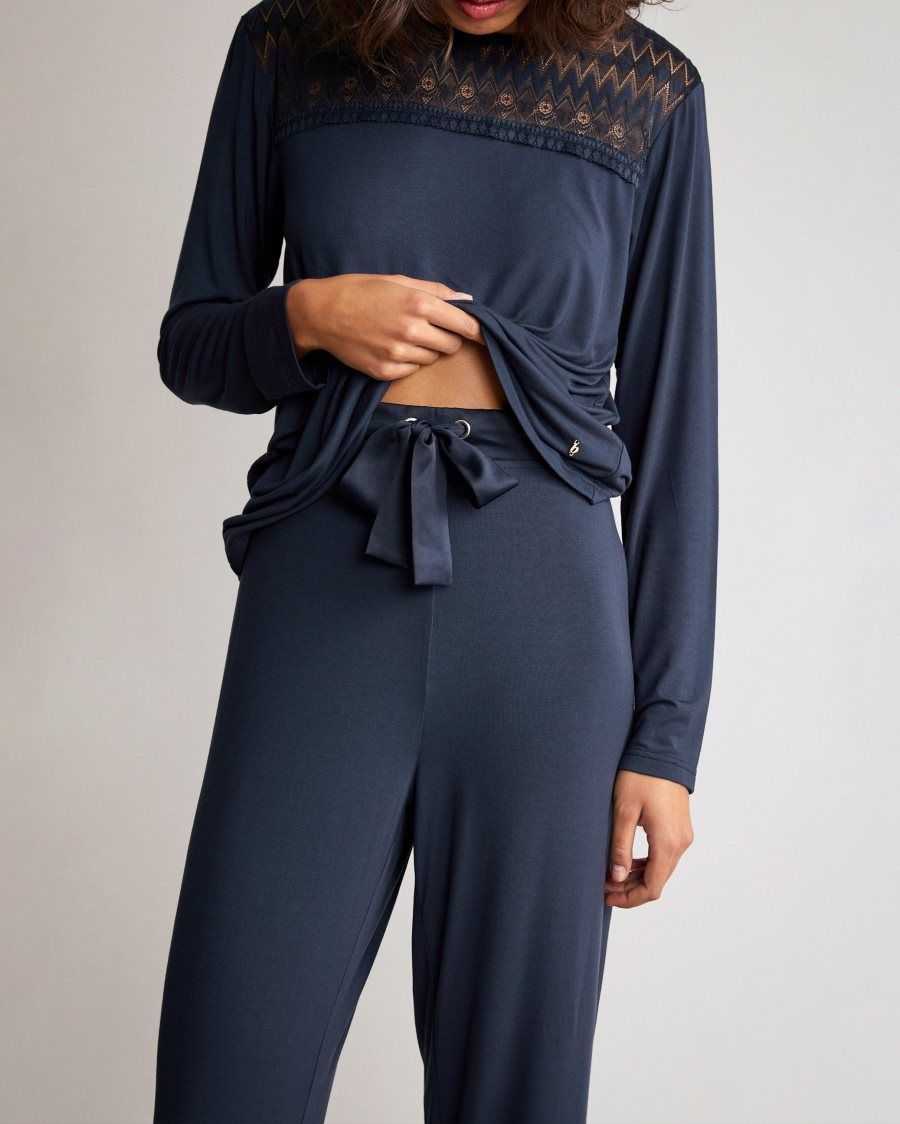 Ted Baker Chelser Modal Long Sleeve Pyjama Set Navy | 1396548-LP