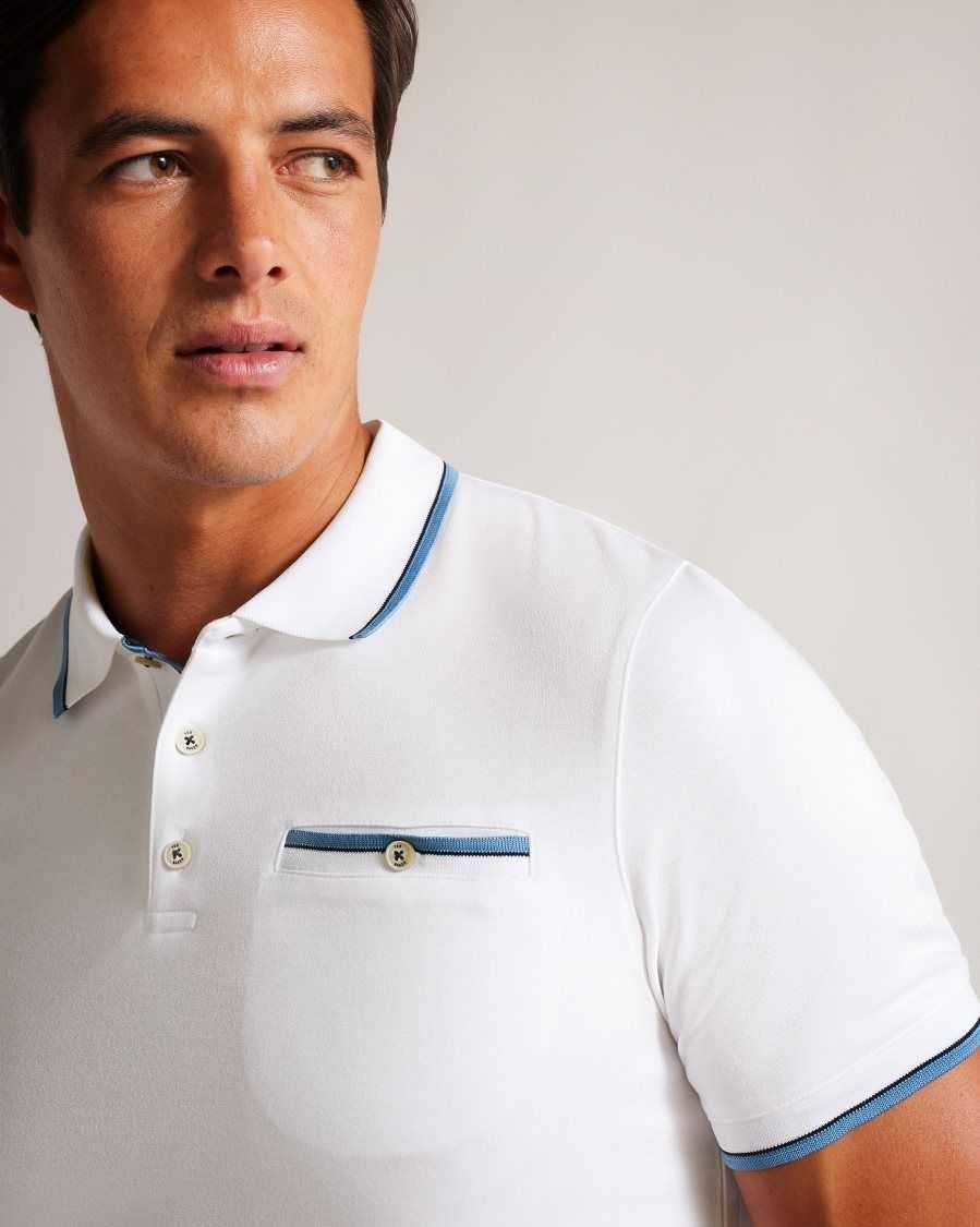 Ted Baker Chipa Short Sleeve Polo Shirt White | 1527084-SY