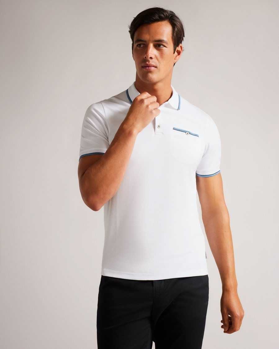 Ted Baker Chipa Short Sleeve Polo Shirt White | 1527084-SY