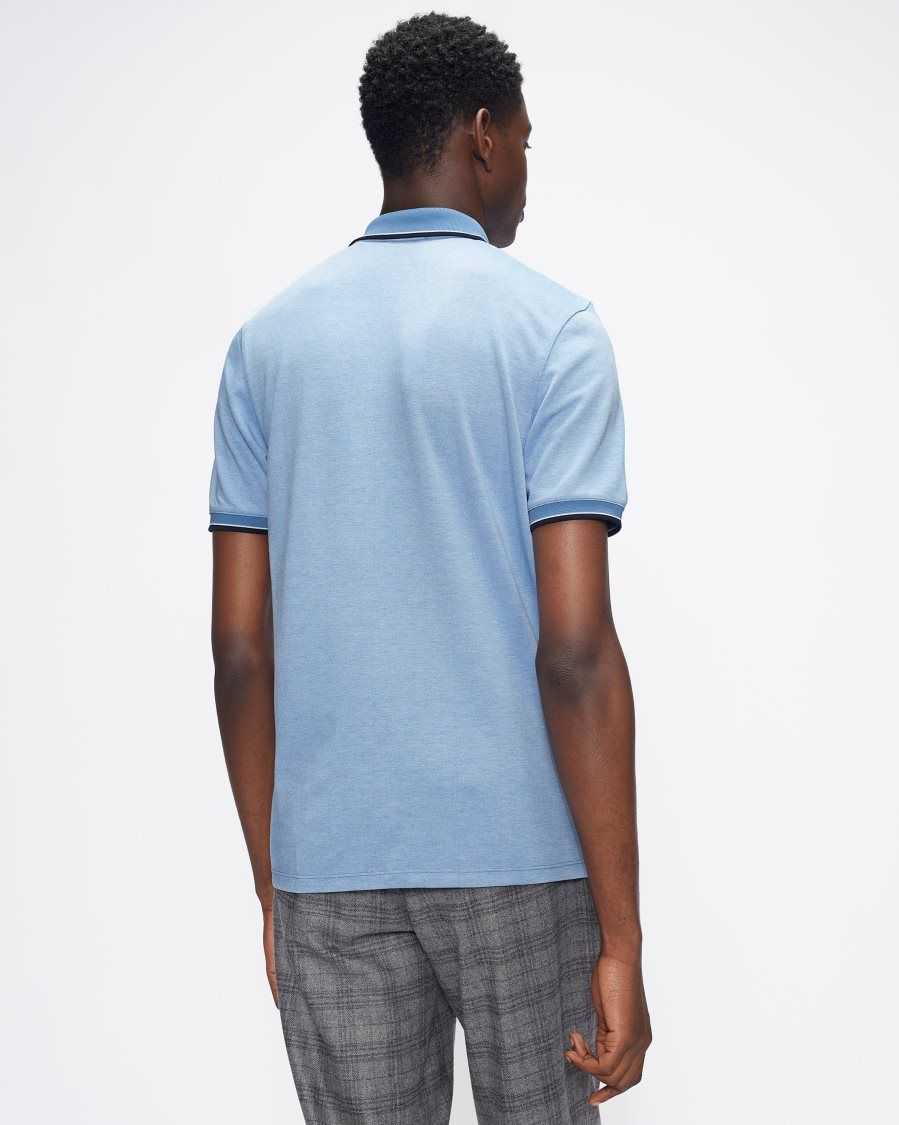 Ted Baker Chipa Short Sleeve Polo Shirt Blue | 2534786-EY