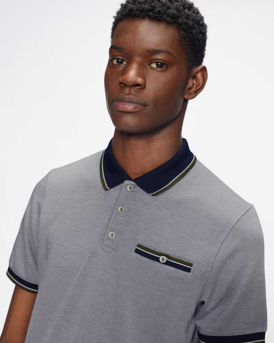 Ted Baker Chipa Short Sleeve Polo Shirt Dark Navy | 3906485-DW