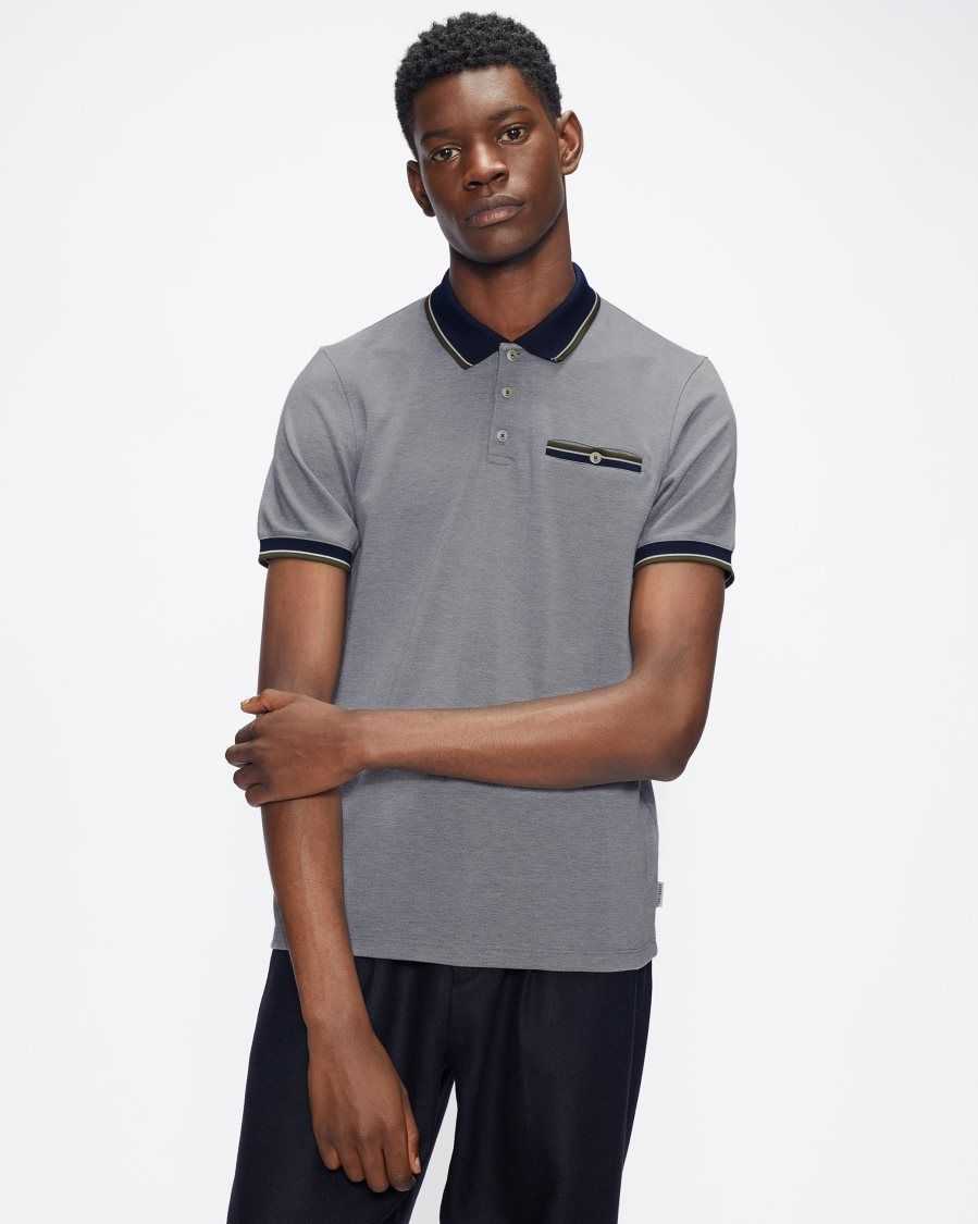 Ted Baker Chipa Short Sleeve Polo Shirt Dark Navy | 3906485-DW