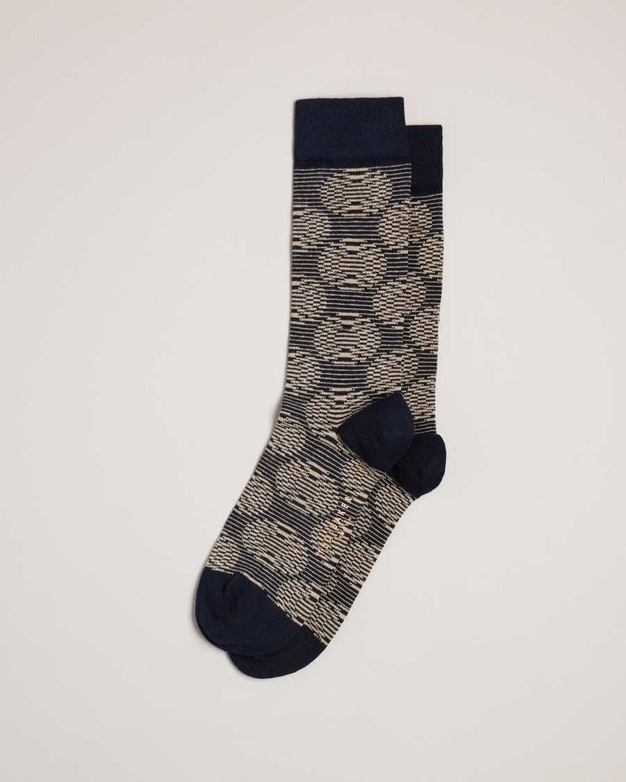 Ted Baker Circsok Circular Geometric Socks Dark Navy | 4379502-VQ