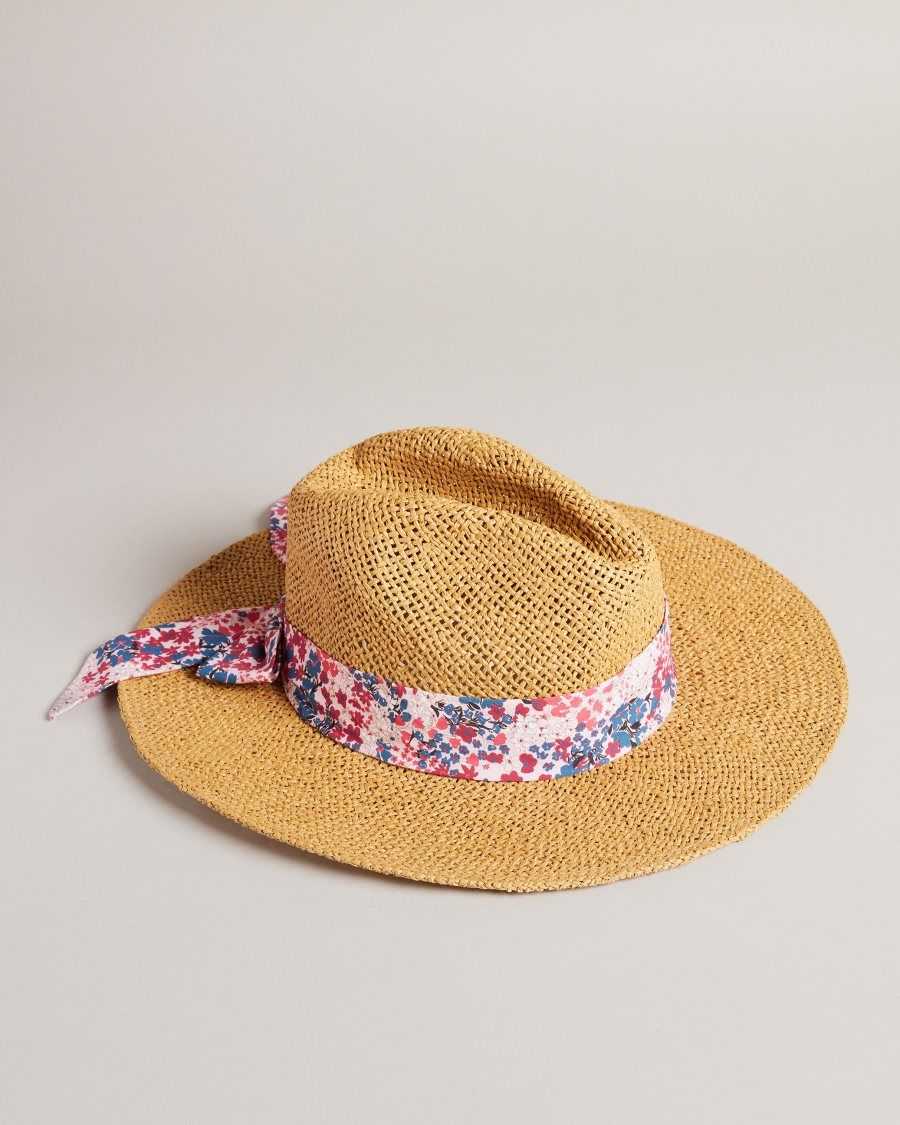 Ted Baker Clairi Floral Bow Straw Hat Natural | 2137485-WT