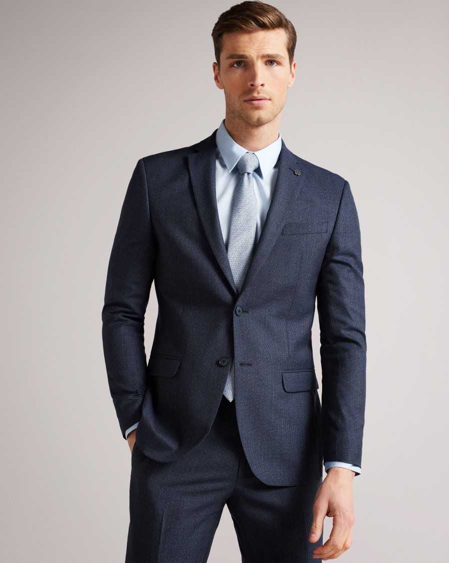 Ted Baker Cleejs Scratch Slim Fit Suit Jacket Navy | 2317654-JU