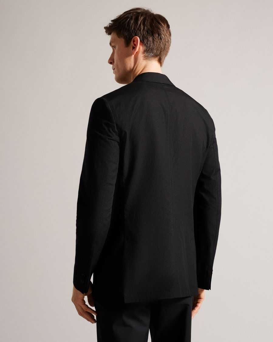 Ted Baker Cleevej Cotton And Linen Suit Jacket Black | 7952613-RL