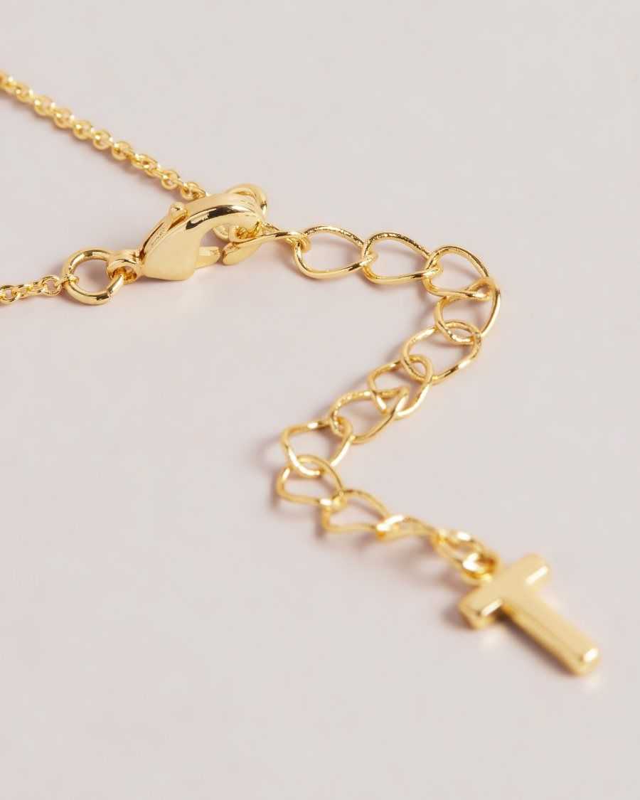 Ted Baker Clemmee Crystal Droplet Necklace Gold Colour | 4278069-TL