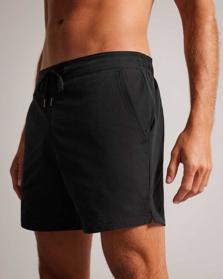 Ted Baker Colne Plain Textured Swim Shorts Black | 1685923-LX