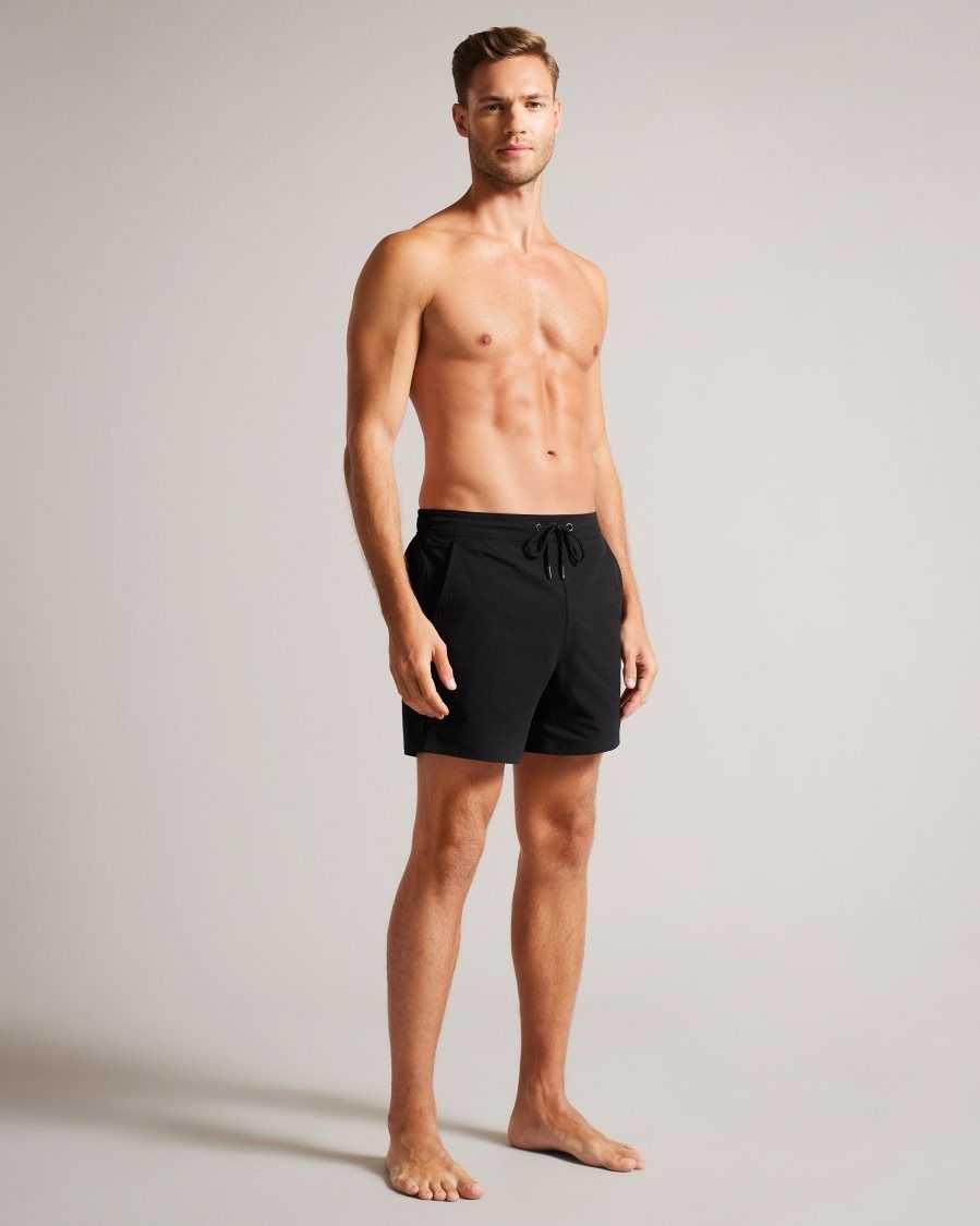 Ted Baker Colne Plain Textured Swim Shorts Black | 1685923-LX