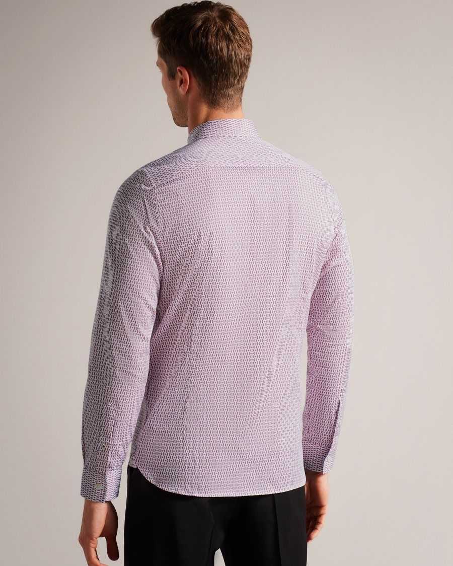 Ted Baker Conifur Long Sleeve Circle Geometric Print Shirt Light Pink | 4326581-EG