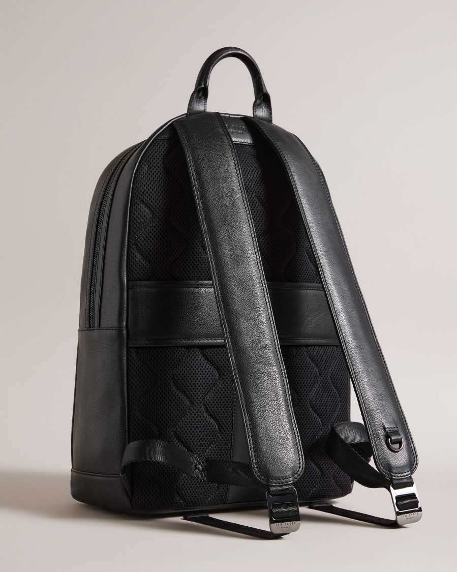 Ted Baker Convoy Textured Leather Backpack Black | 4186572-QV