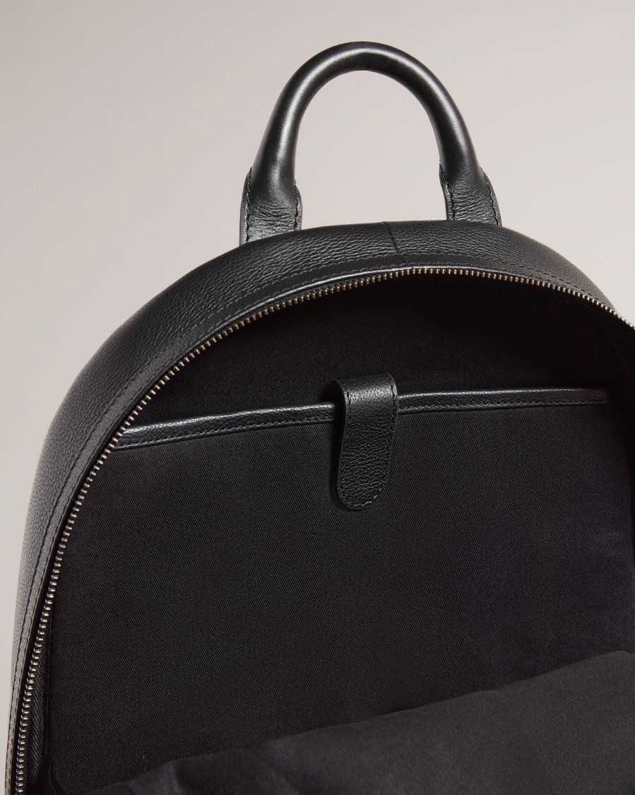 Ted Baker Convoy Textured Leather Backpack Black | 4186572-QV