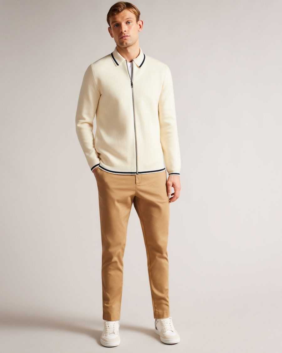 Ted Baker Coploe Long Sleeve Zip Through Jacket White | 8095316-KC