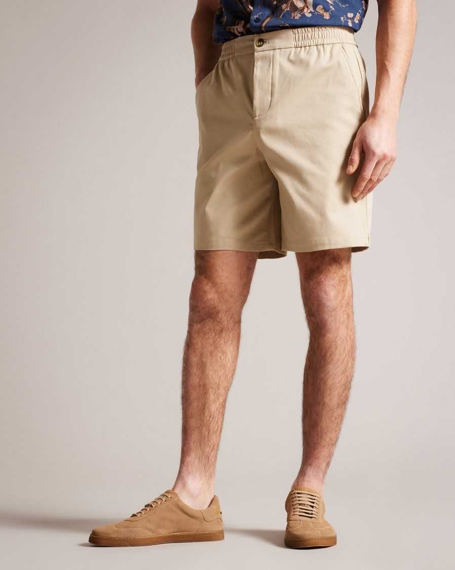 Ted Baker Creswel Elasticated Drawstring Shorts Natural | 3871956-GR