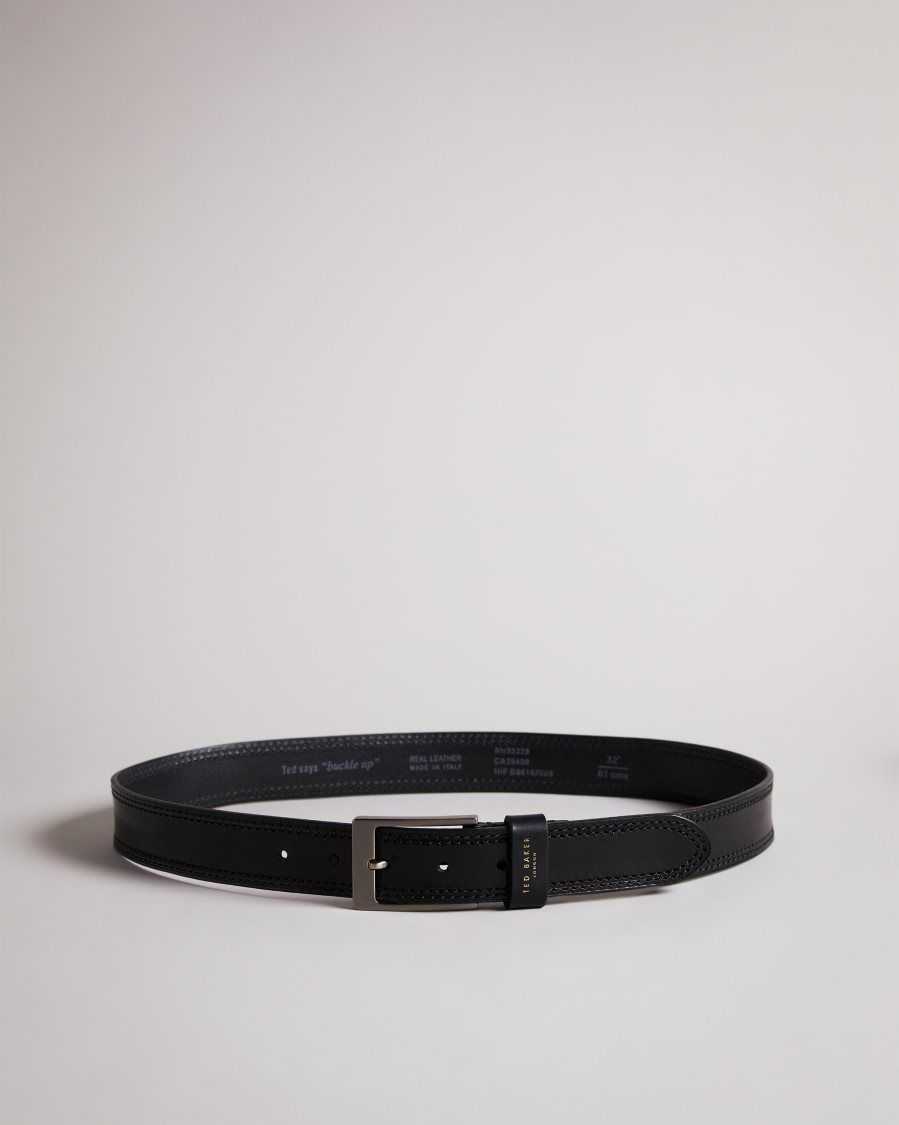 Ted Baker Crikitt Cricket Stitch Belt Black | 9863207-OT