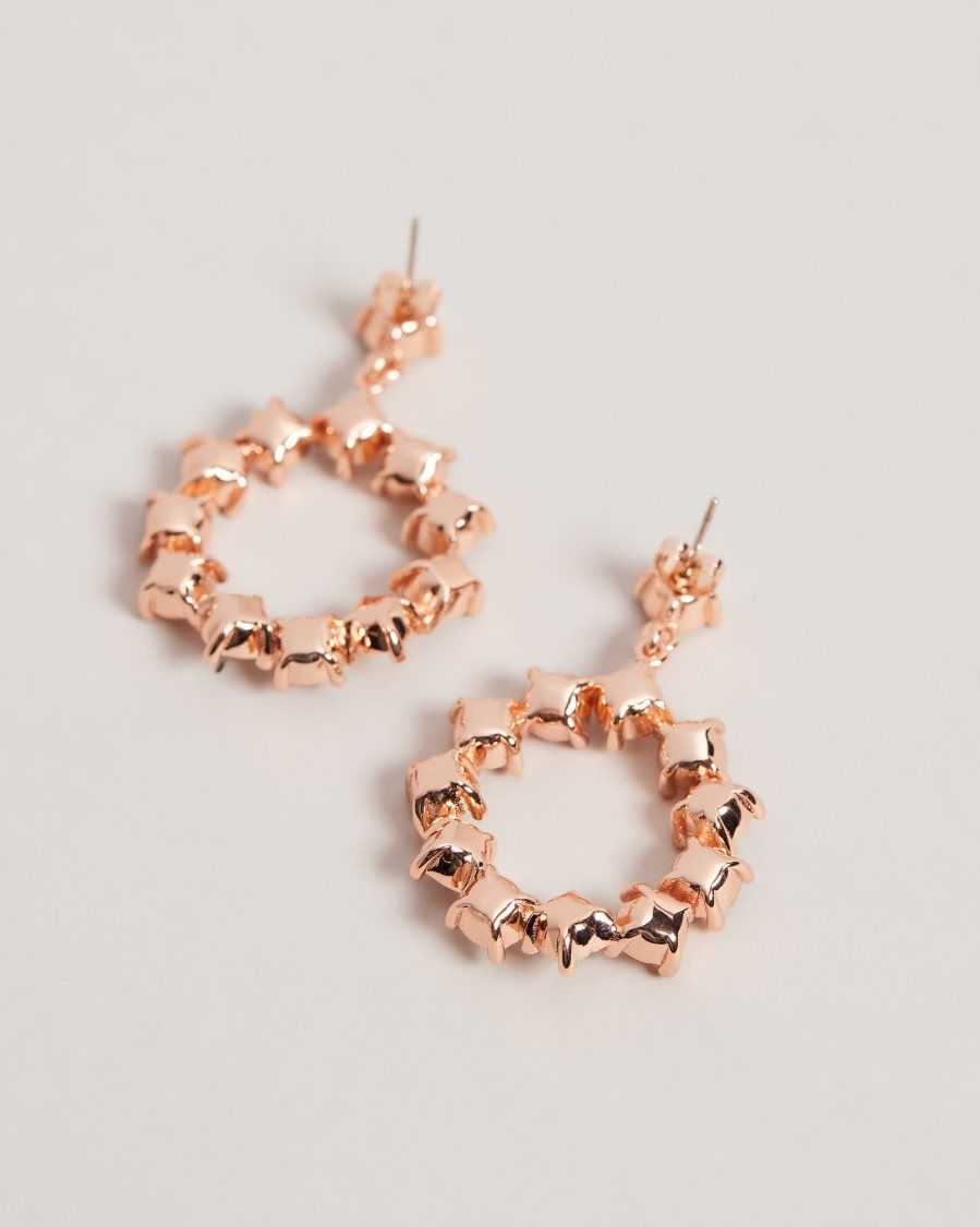 Ted Baker Crissty Crystal Hoop Drop Earrings Rose Gold Colour | 1498065-LF