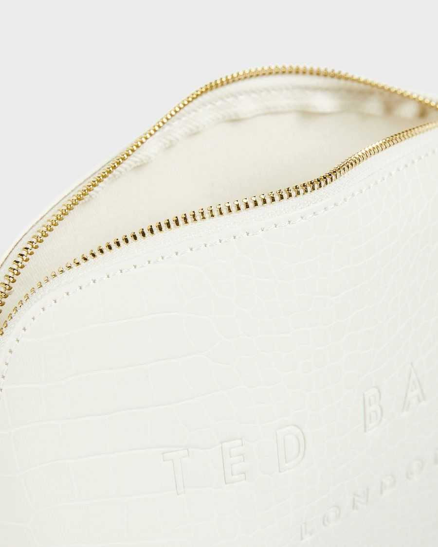 Ted Baker Crocala Croc Detail Debossed Makeup Bag Nude | 3641980-FR