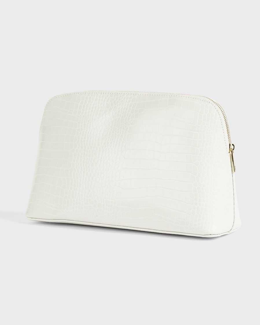 Ted Baker Crocana Croc Detail Debossed Washbag Nude | 0974853-AO