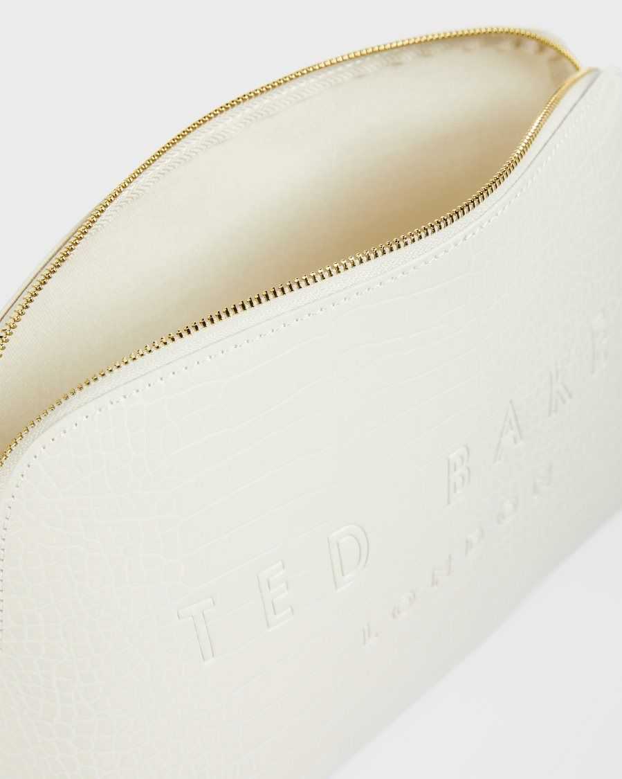 Ted Baker Crocana Croc Detail Debossed Washbag Nude | 0974853-AO