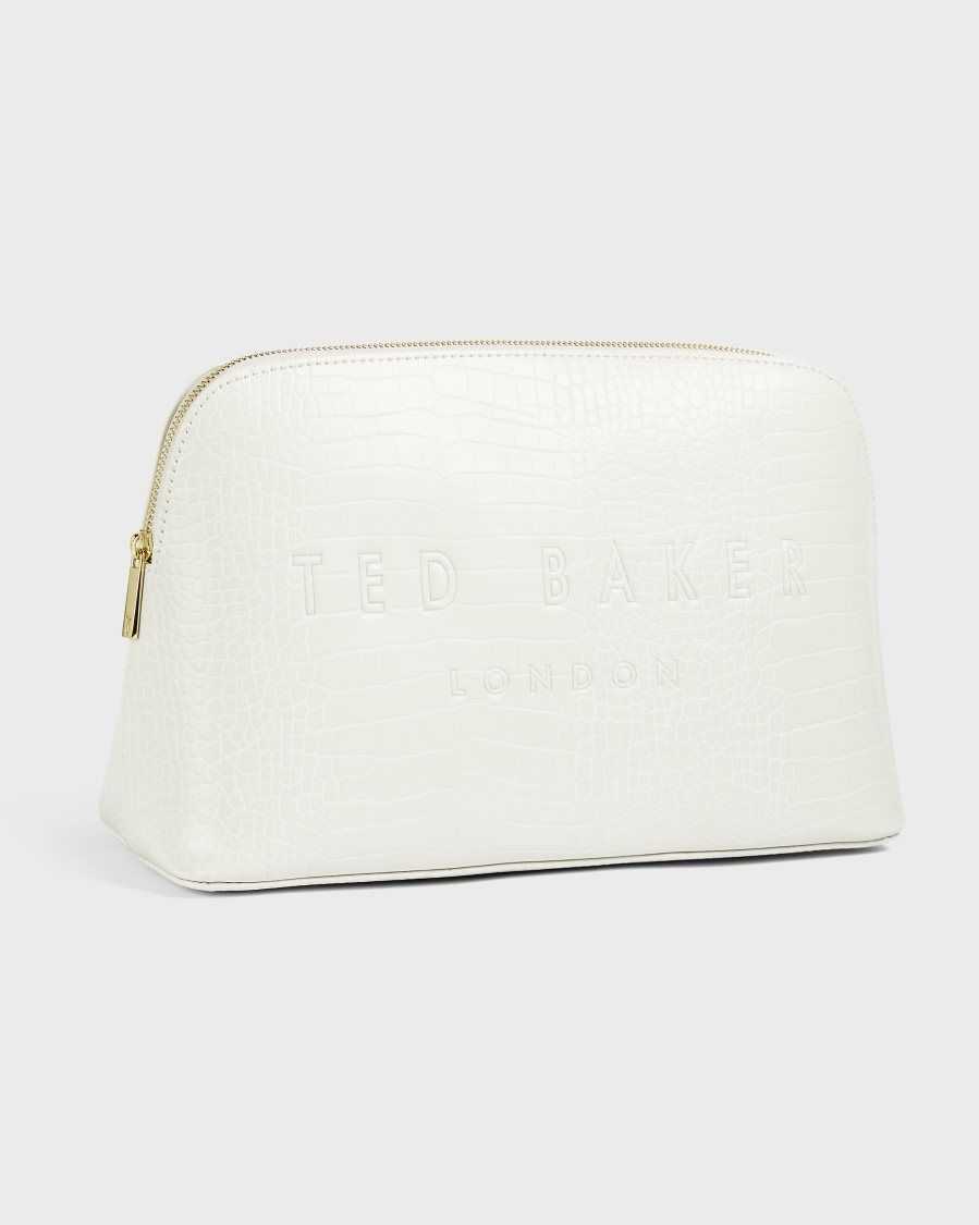 Ted Baker Crocana Croc Detail Debossed Washbag Nude | 0974853-AO