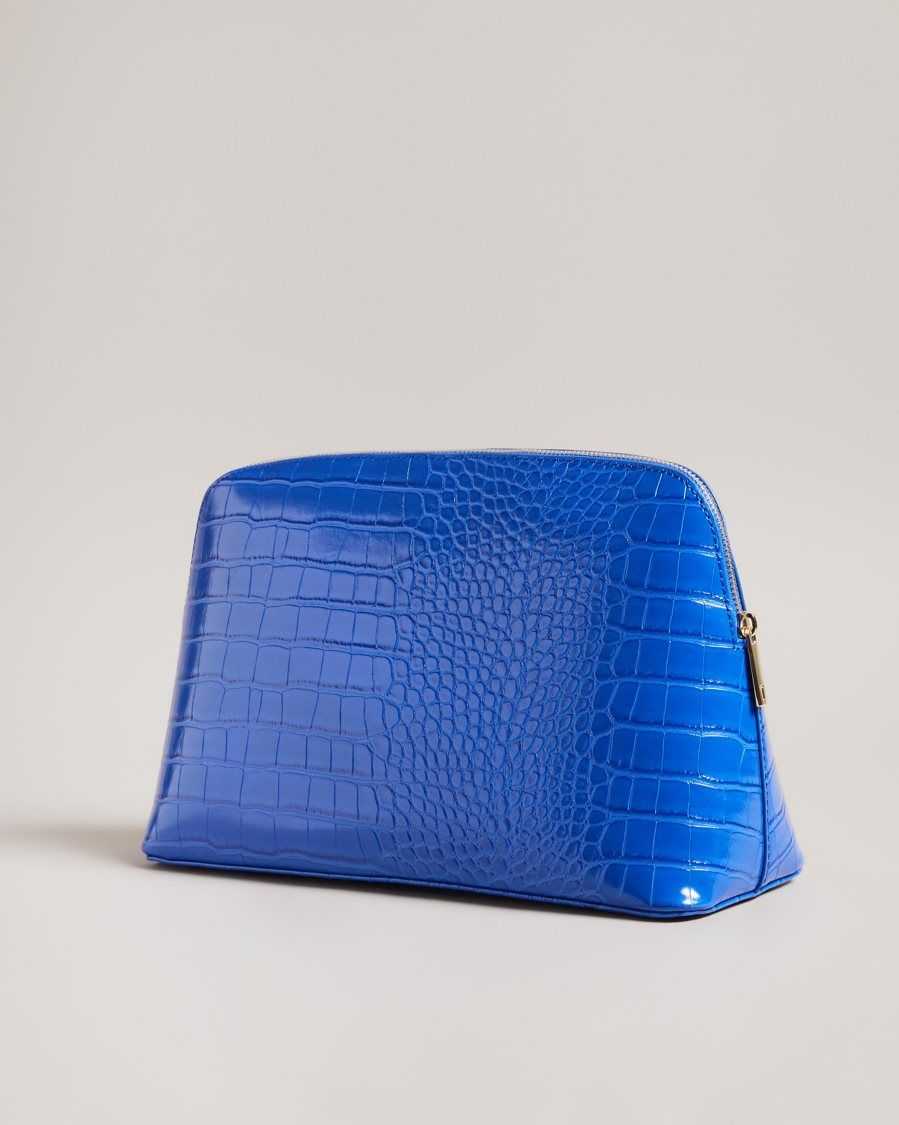 Ted Baker Crocana Croc Detail Debossed Washbag Bright Blue | 1960372-YS