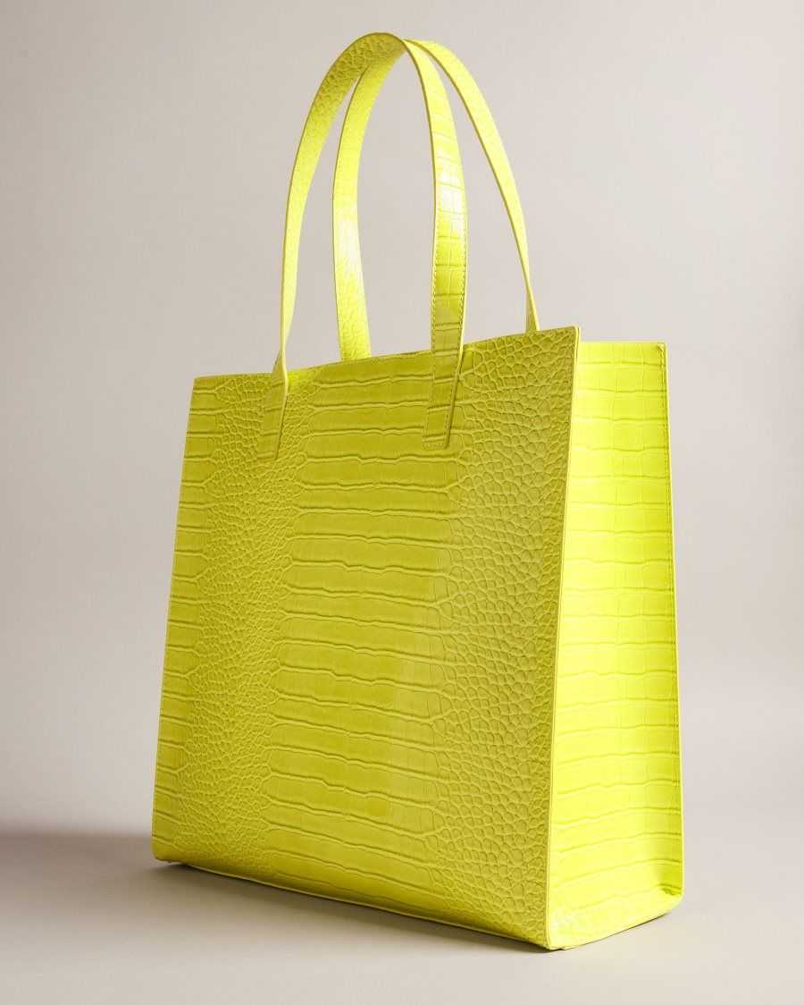 Ted Baker Croccon Croc Detail Large Icon Bag Lime | 3245809-VB