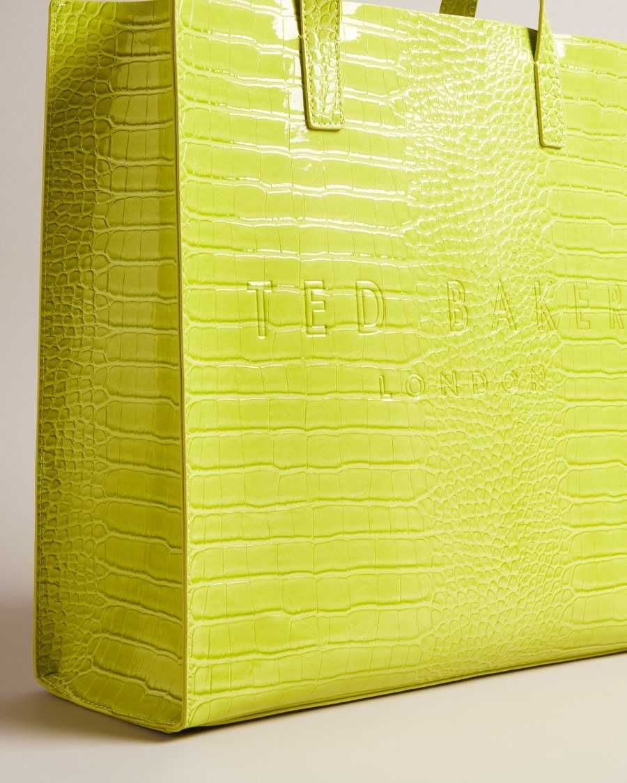 Ted Baker Croccon Croc Detail Large Icon Bag Lime | 3245809-VB