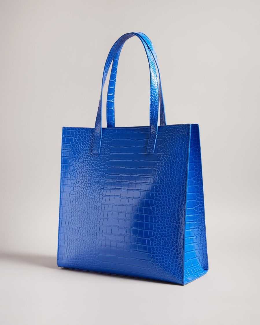 Ted Baker Croccon Croc Detail Large Icon Bag Bright Blue | 7528631-IC