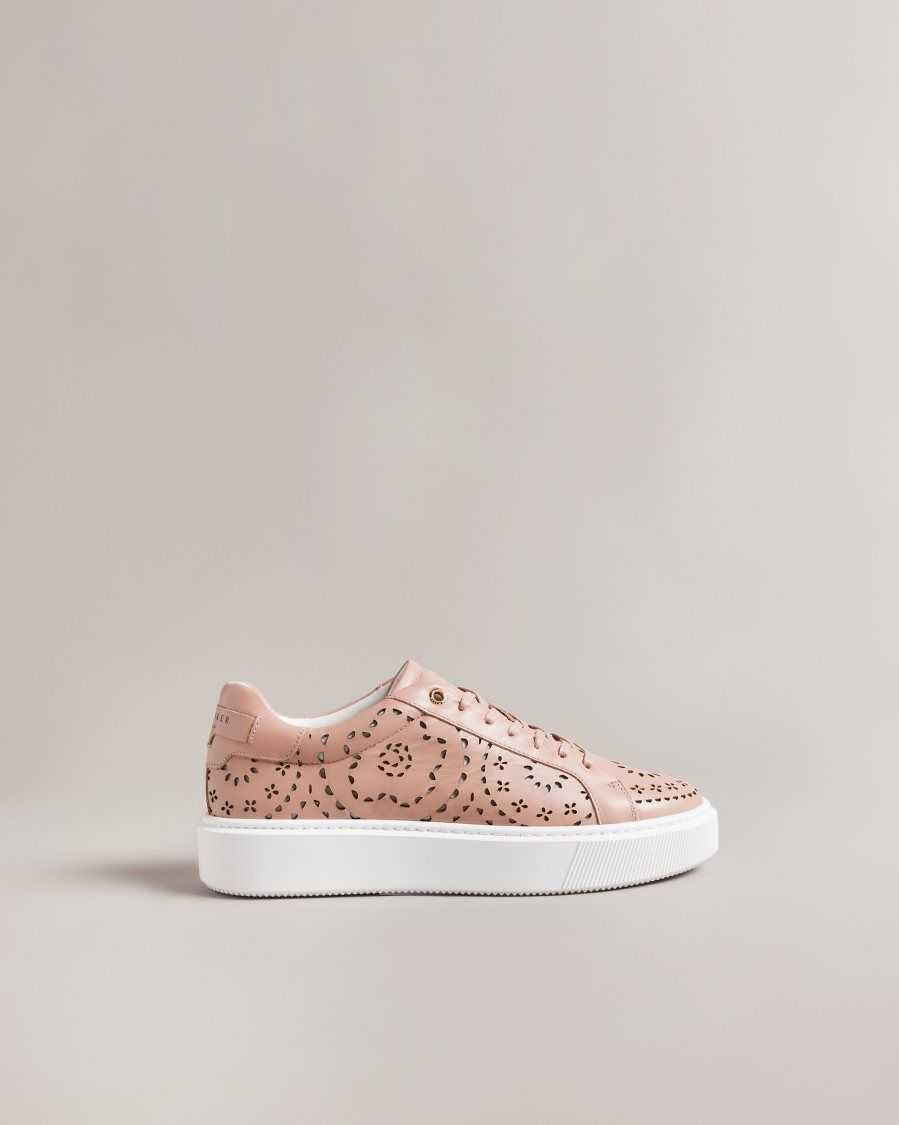 Ted Baker Cwisp Laser Cut Platform Trainers Dusky Pink | 4851097-DR