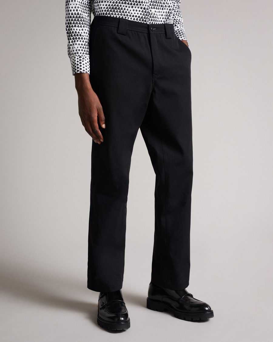 Ted Baker Dalham LEYDEN Fit Heavy Twill Trousers Black | 1896574-LN