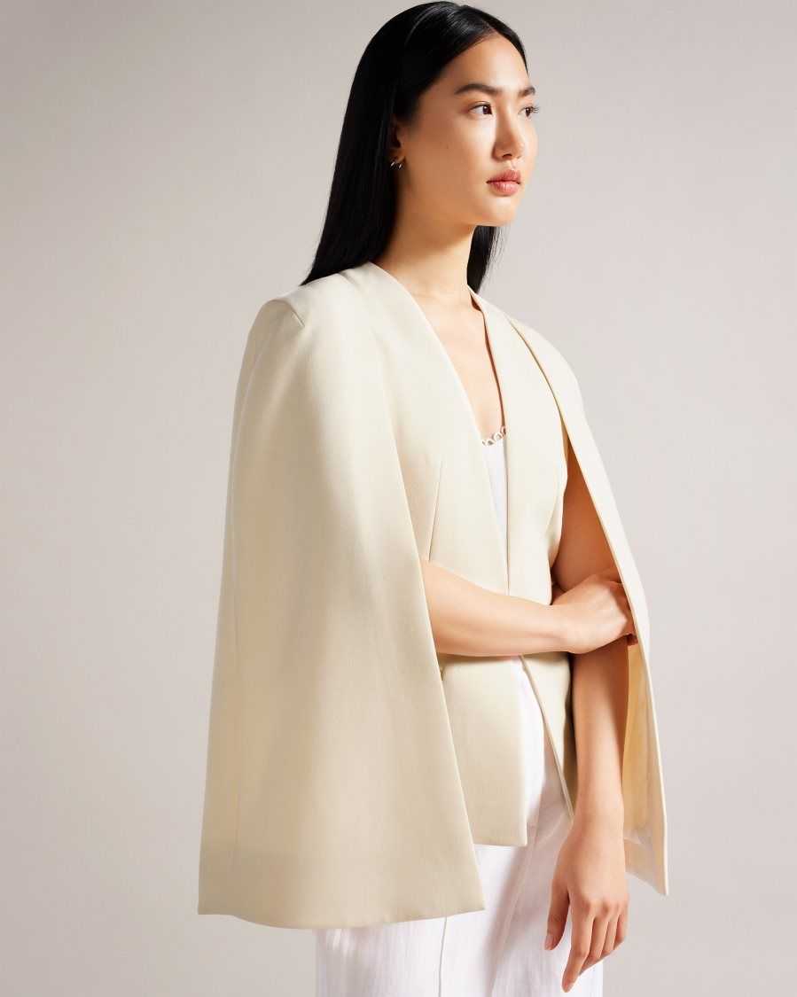 Ted Baker Dannio Structured Cape With Waistcoat White | 1067294-DK