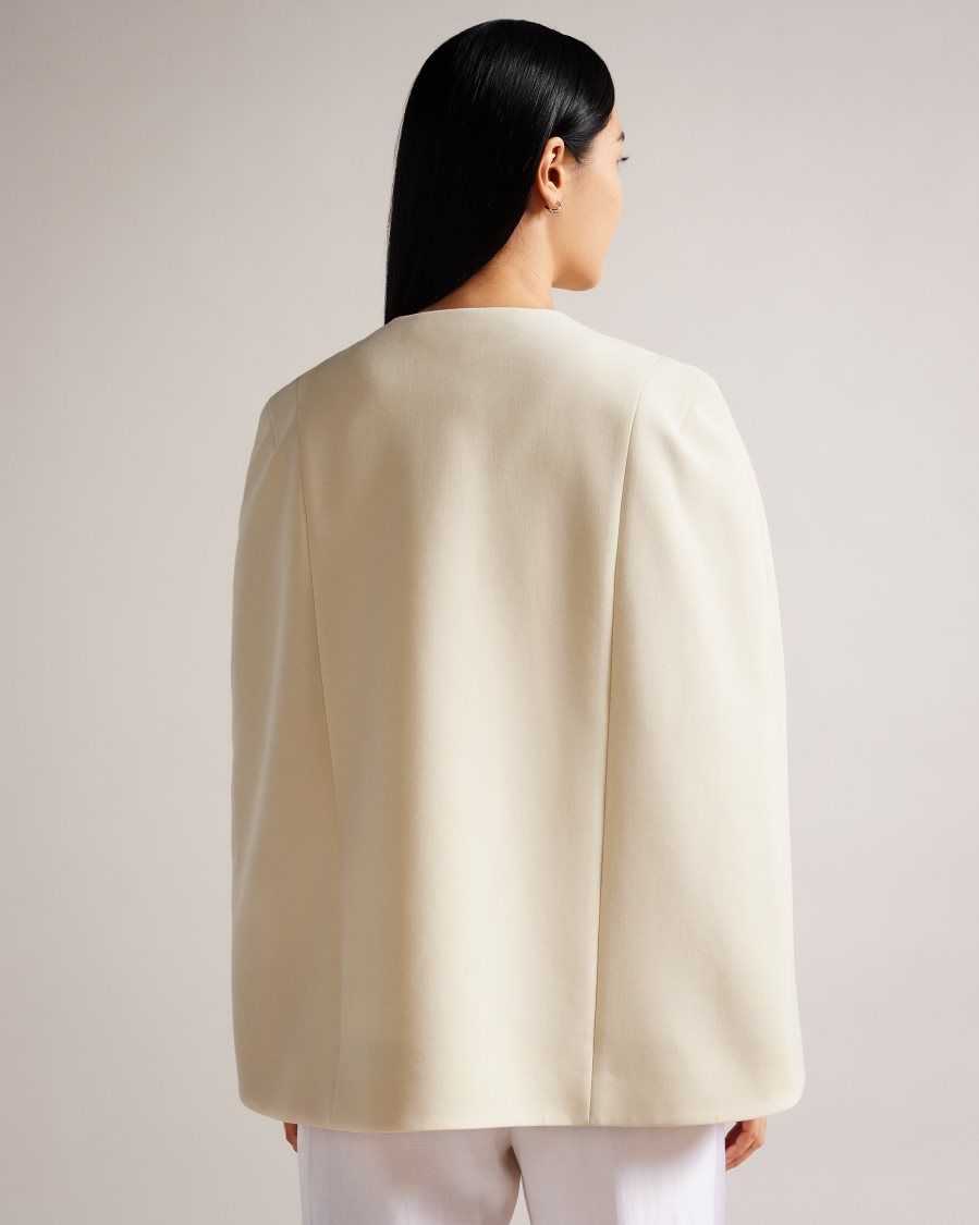 Ted Baker Dannio Structured Cape With Waistcoat White | 1067294-DK