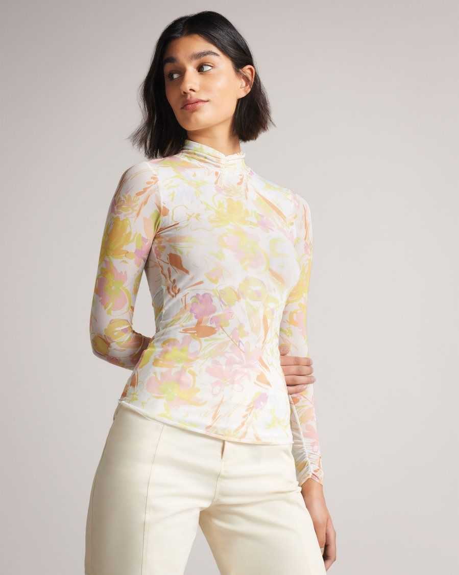 Ted Baker Danuta Dobby Mesh Top White | 0861293-IK