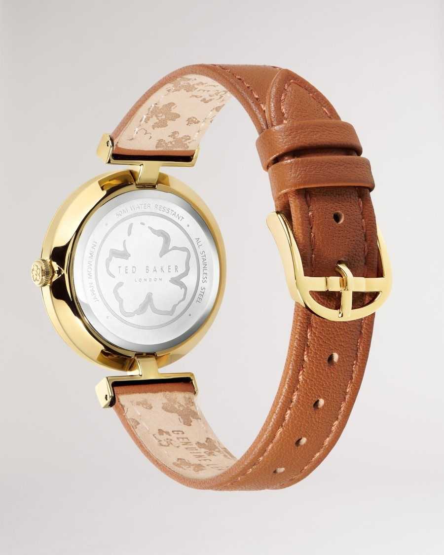 Ted Baker Darbii T Frame Leather Strap Watch Tan | 7829163-FY