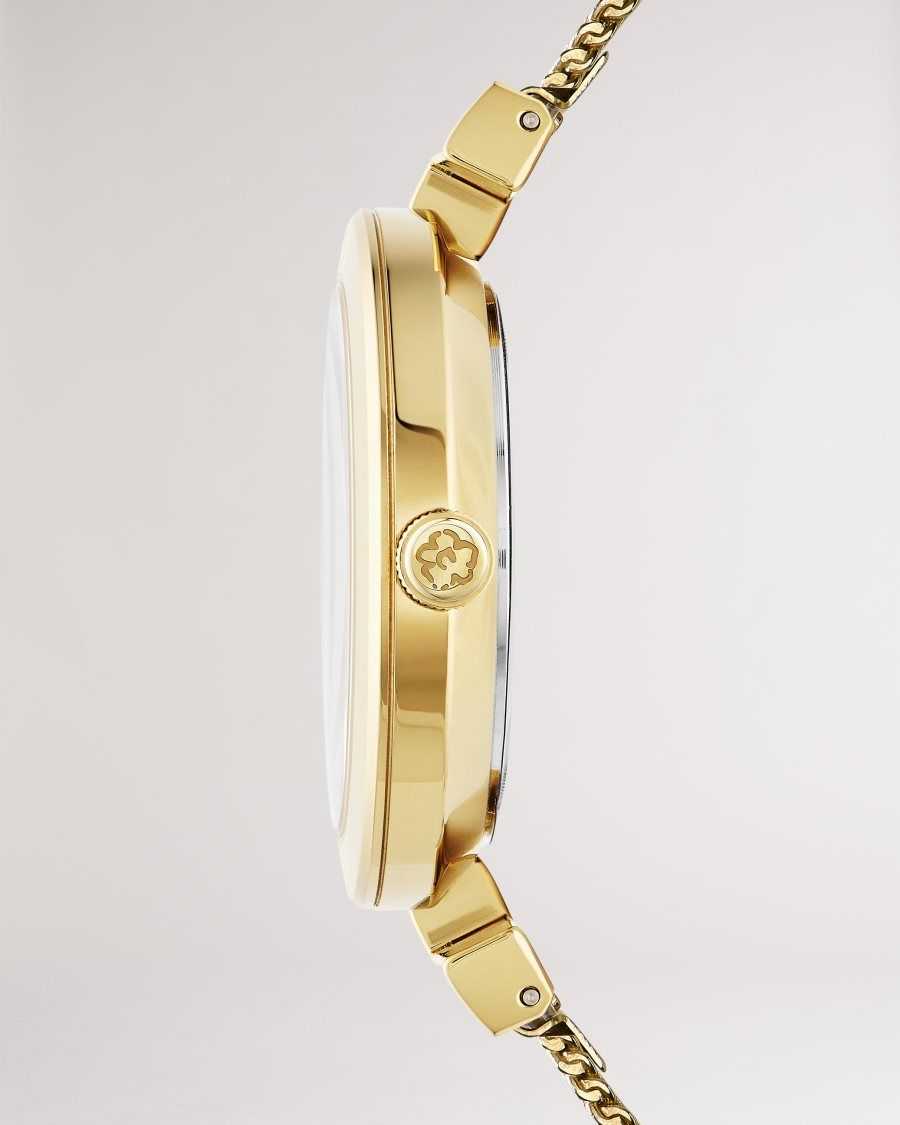 Ted Baker Darbs T Frame Mesh Strap Watch Gold Colour | 7693812-IM