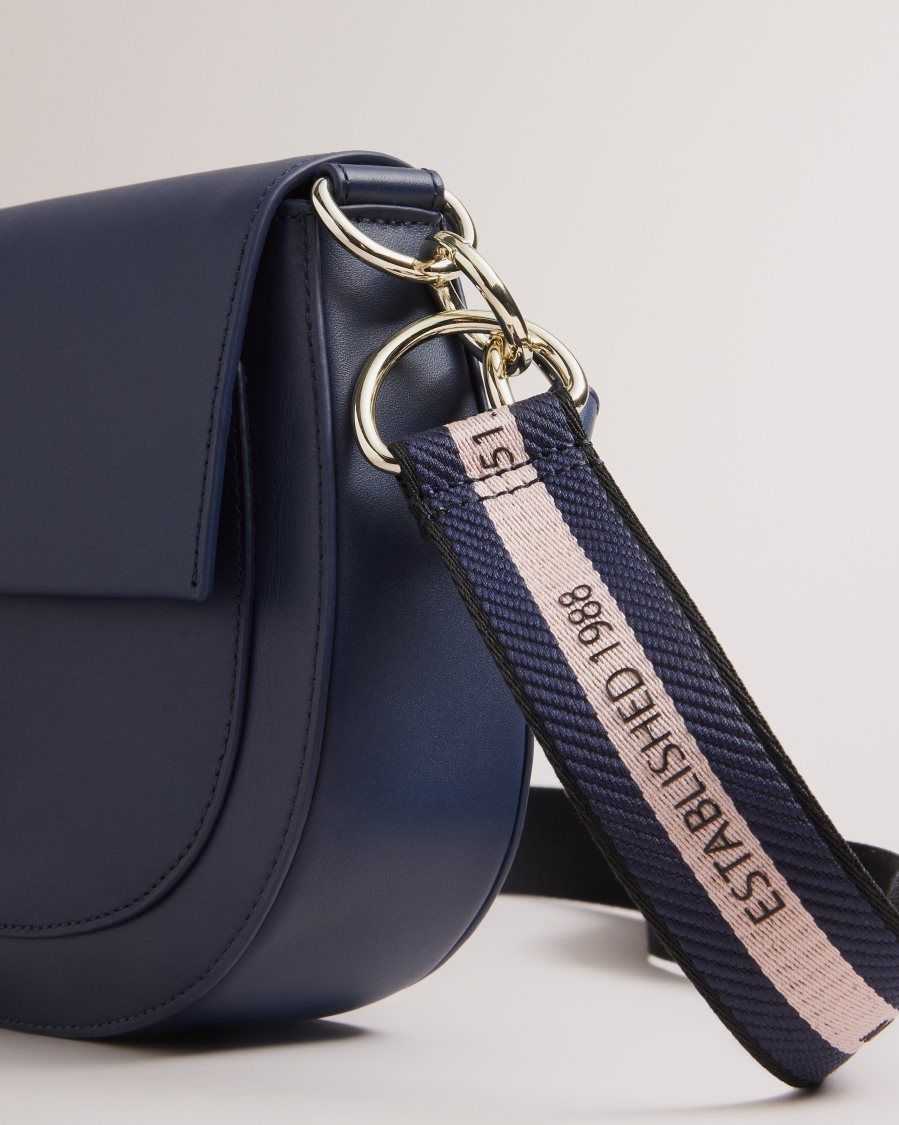 Ted Baker Darcell Branded Webbing Satchel Cross Body Bag Navy | 0546817-EG