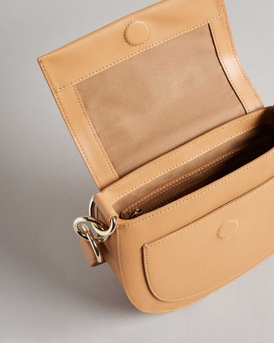 Ted Baker Darcell Branded Webbing Satchel Cross Body Bag Camel | 3702946-HT