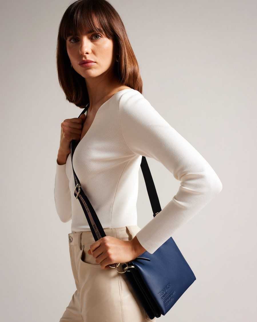 Ted Baker Darceyy Branded Webbing Crossbody Bag Navy | 0148732-CQ