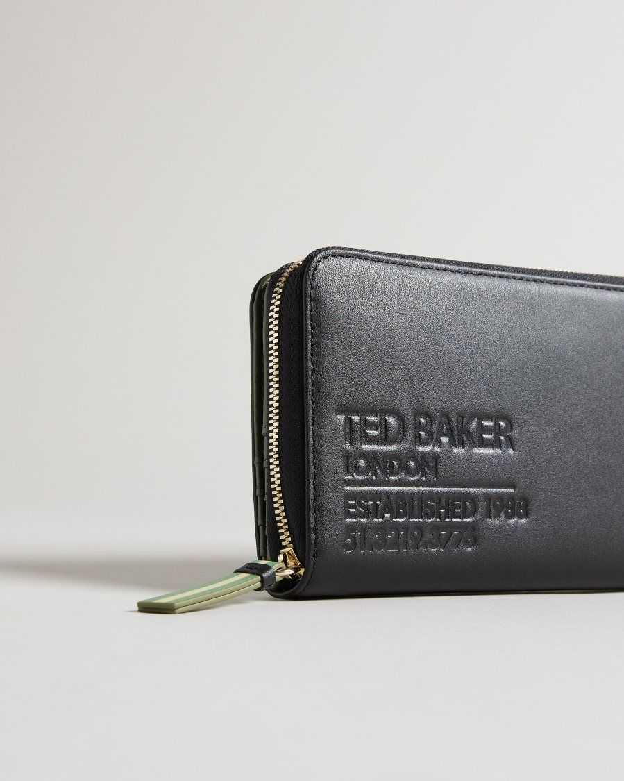 Ted Baker Darciea Branded Webbing Zip Purse Black | 3052891-WC