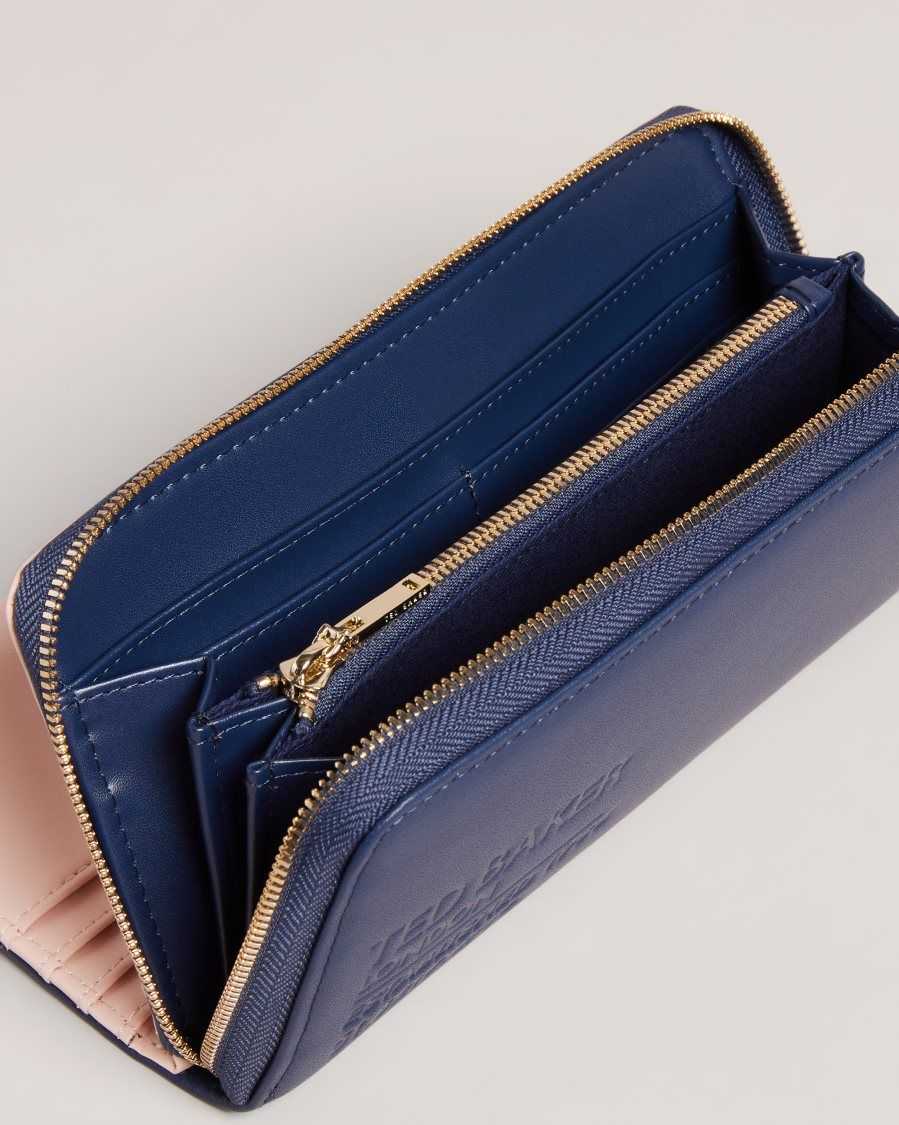 Ted Baker Darciea Branded Webbing Zip Purse Navy | 8193640-MF